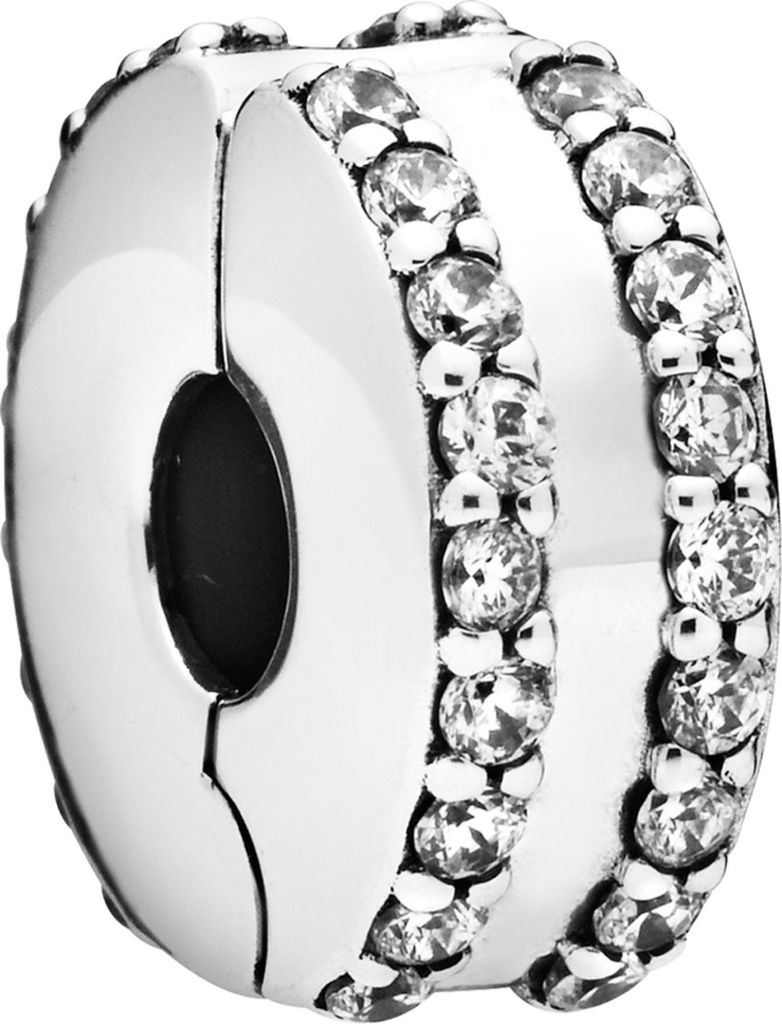 Pandora Clip Charm 798422C01 Double Lined Pave Produktbild 