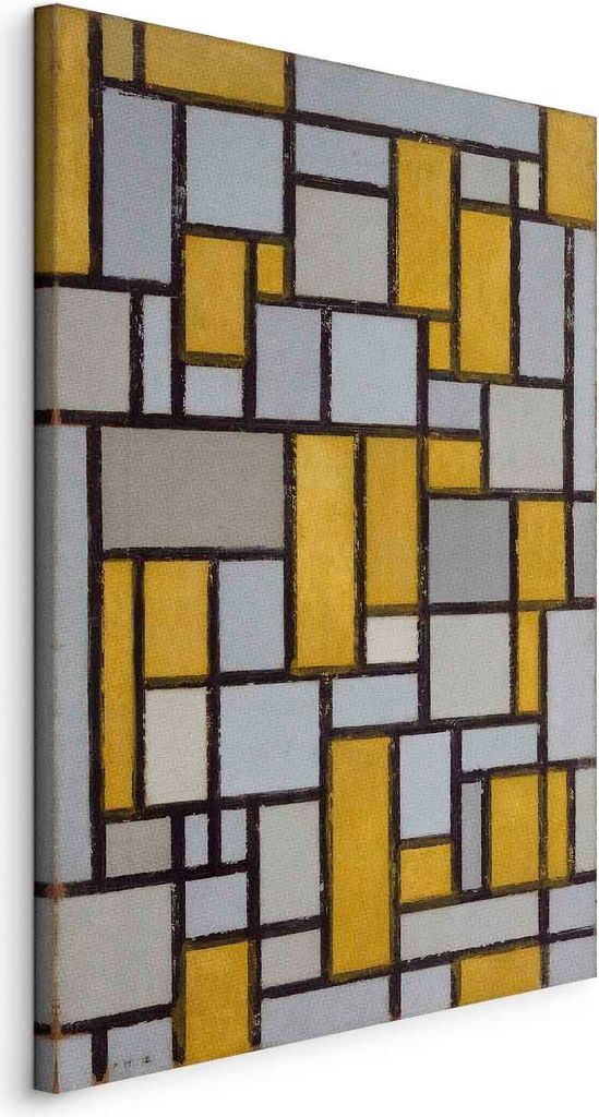 Bilder Piet Mondrian Komposition 80x120 cm Vlies Leinwandbild 1 tlg Kunstdruck modern Wandbilder XXL Wanddekoration Design Wand BildAbstrakt Kunst ...