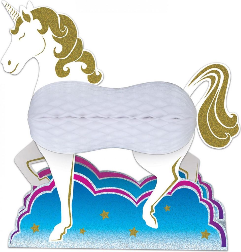 Einhorn-Tischaufsteller bunt 25 cm - Einheitsgröße