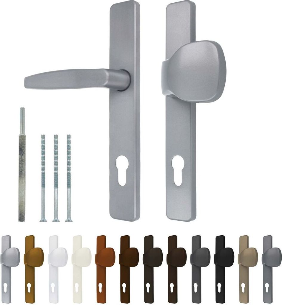 Premium Drückergarnitur Victory DHS 92mm - Rechteckig - Griff-Knauf , Farbe:Satin, Schildbreite:25mm