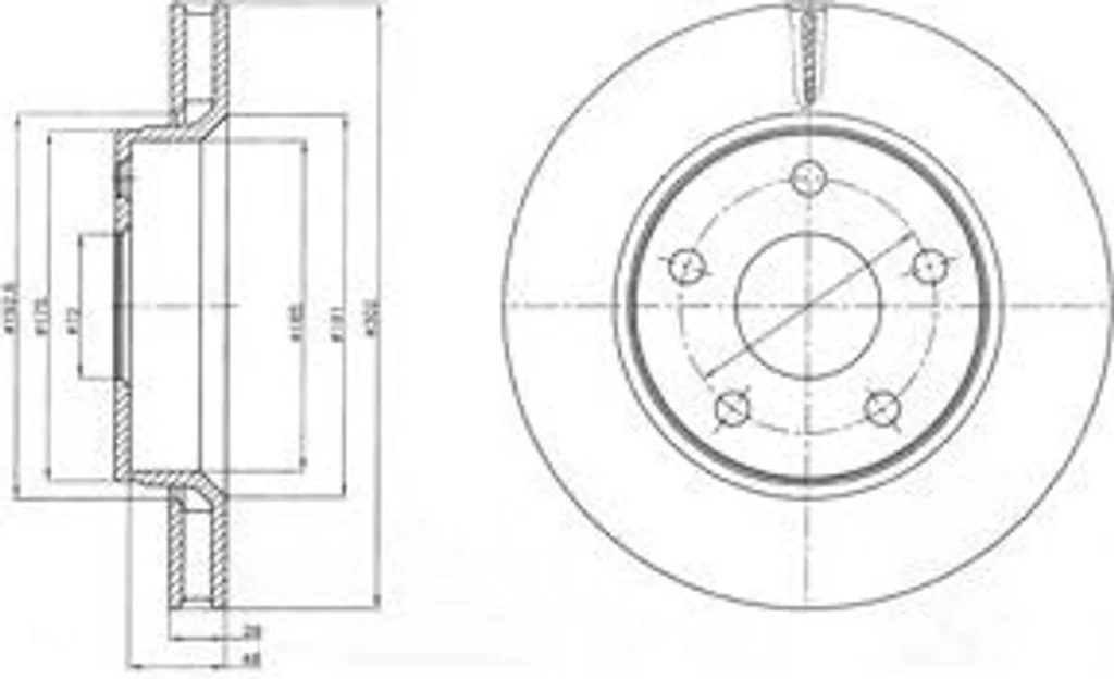 Disque de frein avant haute performance Delphi pour Jeep Wrangler III