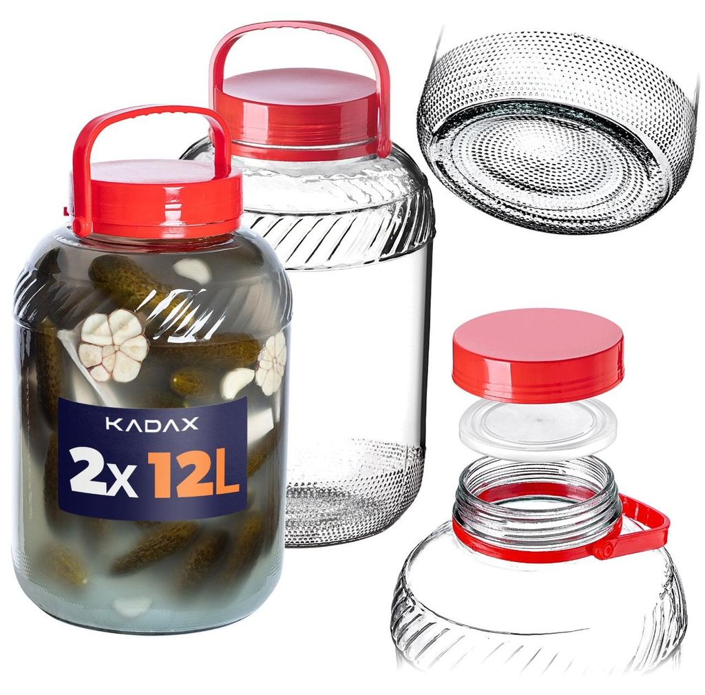 Słoik KADAX o pojemności 12 l z pokrywką i uchwytem do Zdjęcie produktu 