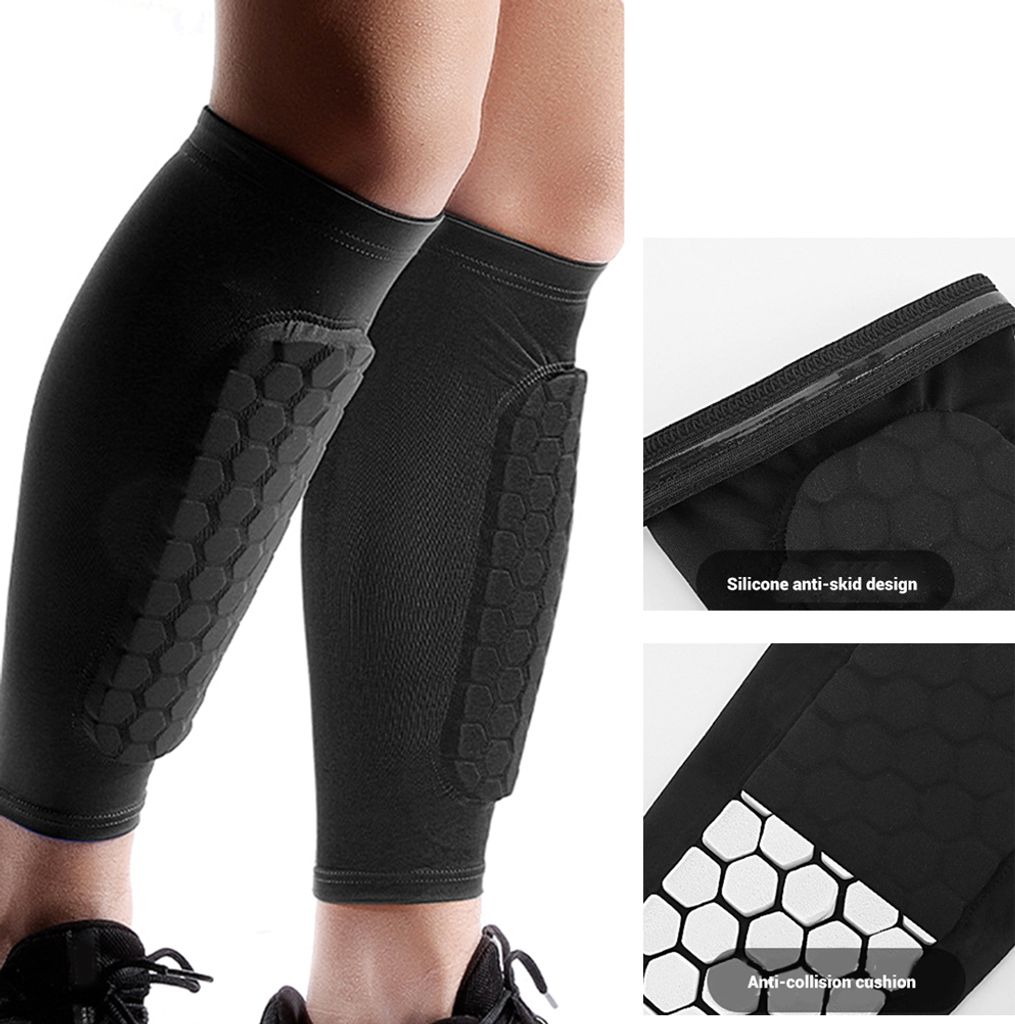 Paar Fußball-Schienbeinschoner-Socken, atmungsaktive Wadenschutz-Ärmel für Erwachsene und Jugendliche, Outdoor-Sportzubehör