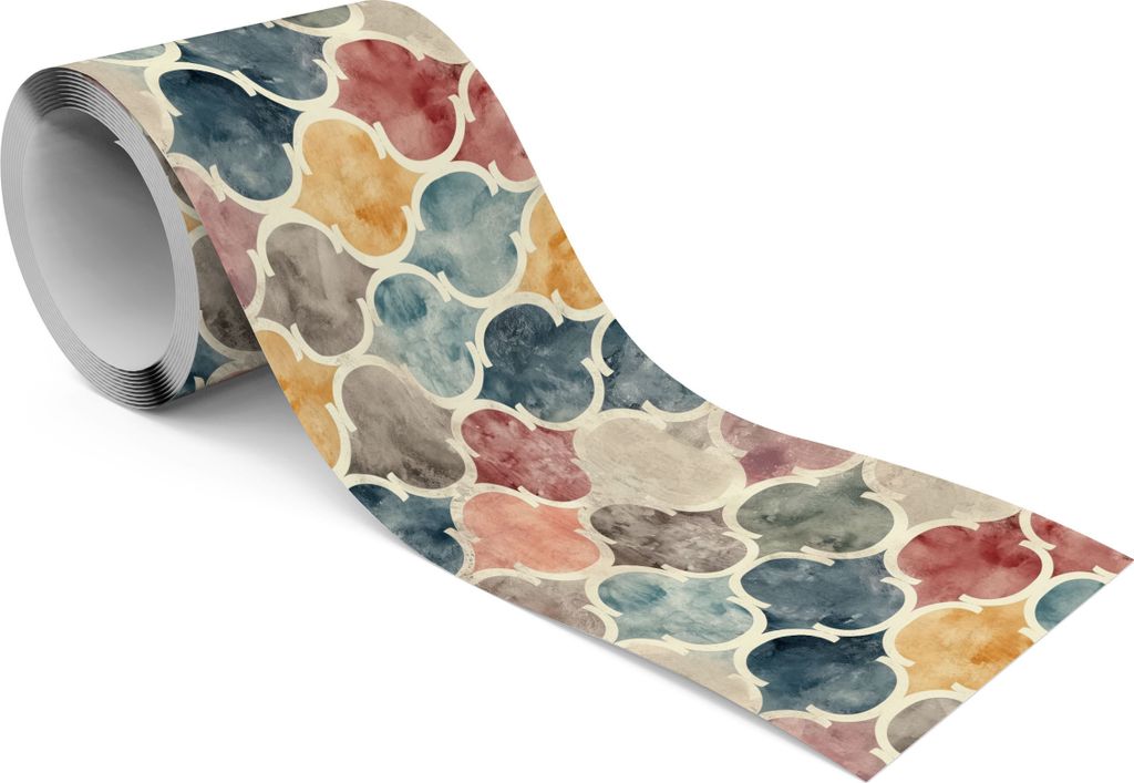 Muralo Selbstklebende Bordüre Tapetenbordüre Aquarell ORNAMENTE Abstraktion Vintage