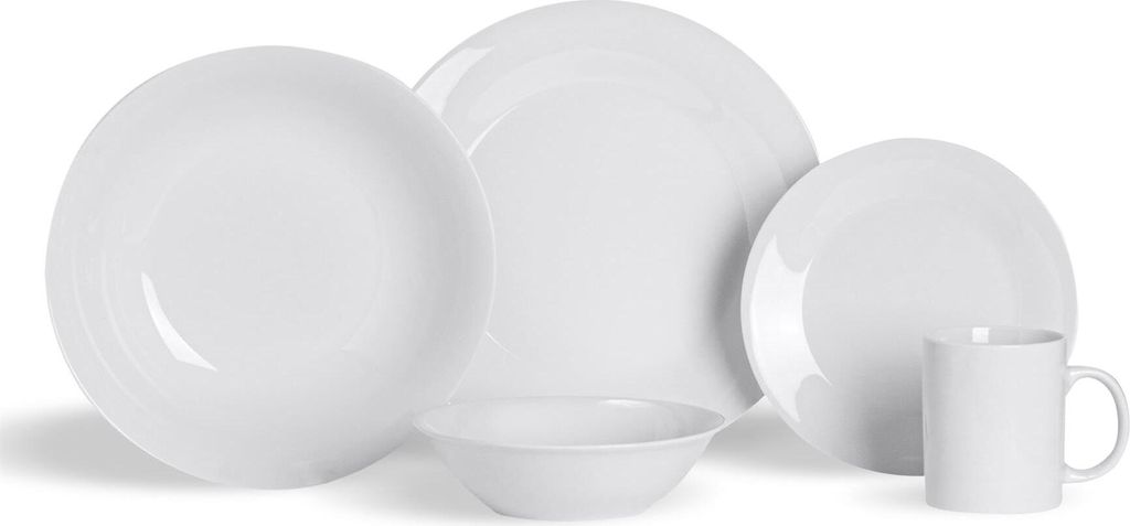Argon Ta 30-teiliges klassisches weißes Tafelservice