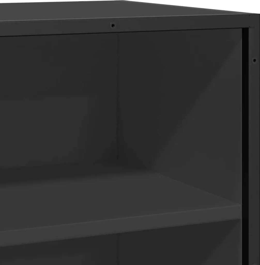 Madia Moderna SYFAX Rovere Nera 68cm | Mobiletto Soggiorno Design Industrial - 5