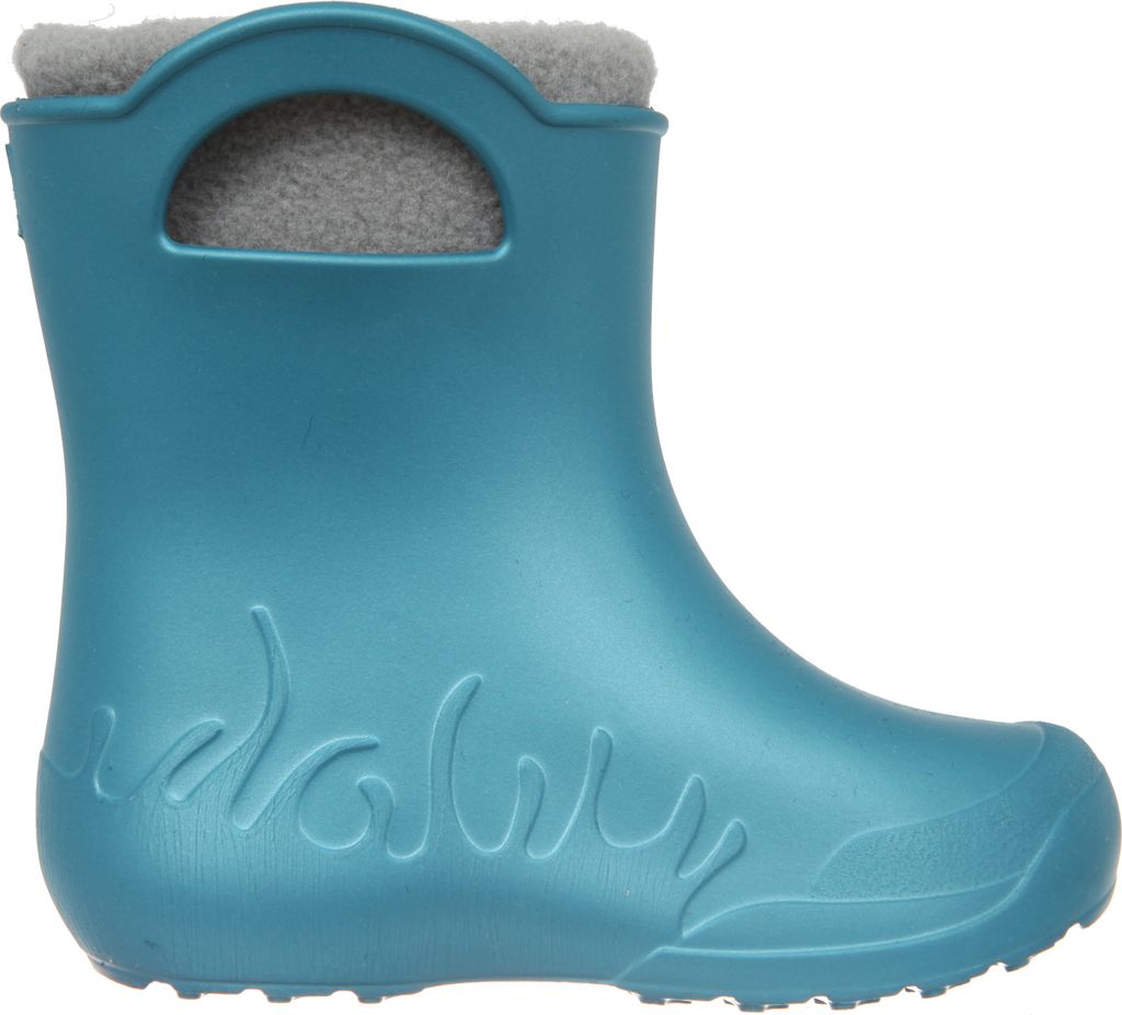Camminare metalic blaue Schneestiefel Gummistiefel Frosch mit grauem Thermoeinsatz (ohne Befestigung) 22/23