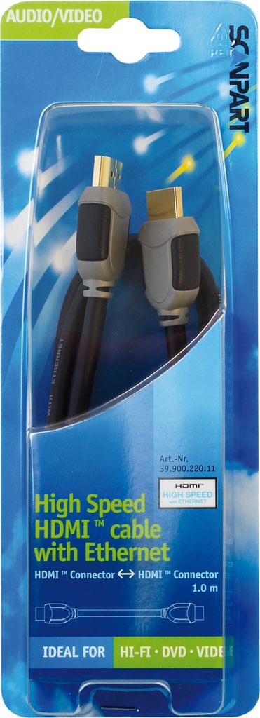 SCANPART 3990022011, 1 m, HDMI Typ A (Standard), HDMI Typ A (Standard), Schwarz