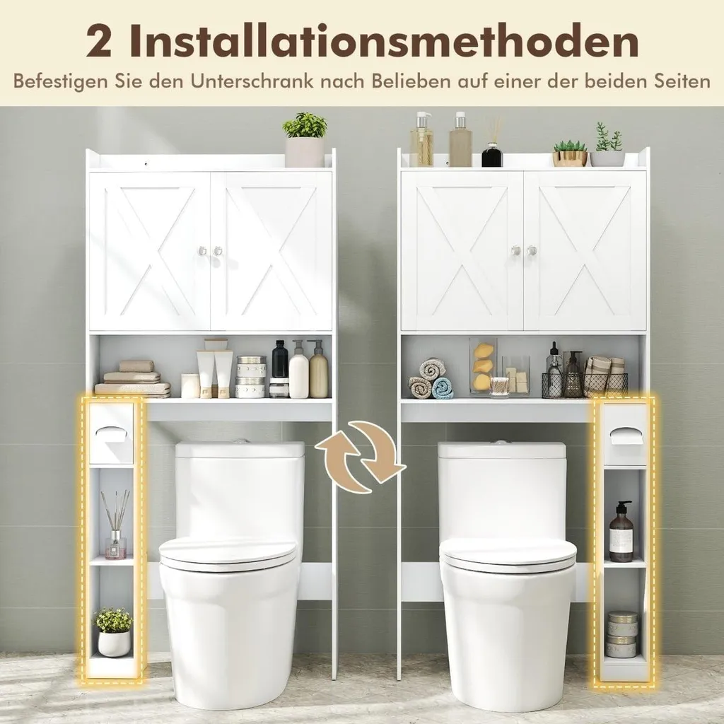 Solution de rangement WC pour petits espaces avec étagères blanches - 3
