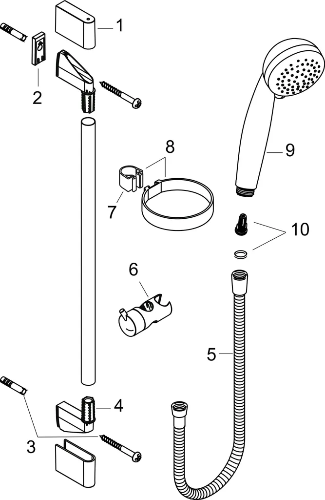 Set de douche ajustable Crometta 85 Vario chrome avec jet modulable - 3