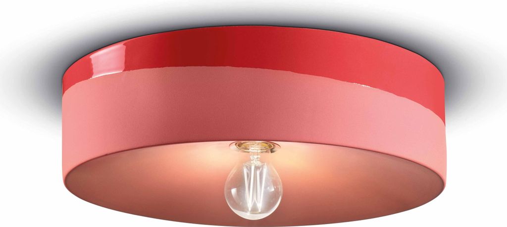 Deckenlampe Keramik E27 Ø 40 cm Koralle rund Retro Keramiklampe
