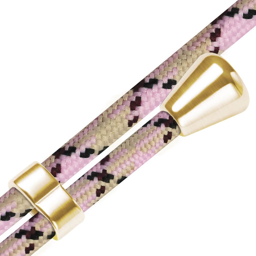 Handykette Backcover-Schutzhülle mit Band (Metall goldfarben) für Sony Xperia 10 V (6.1'') - rosa Karo
