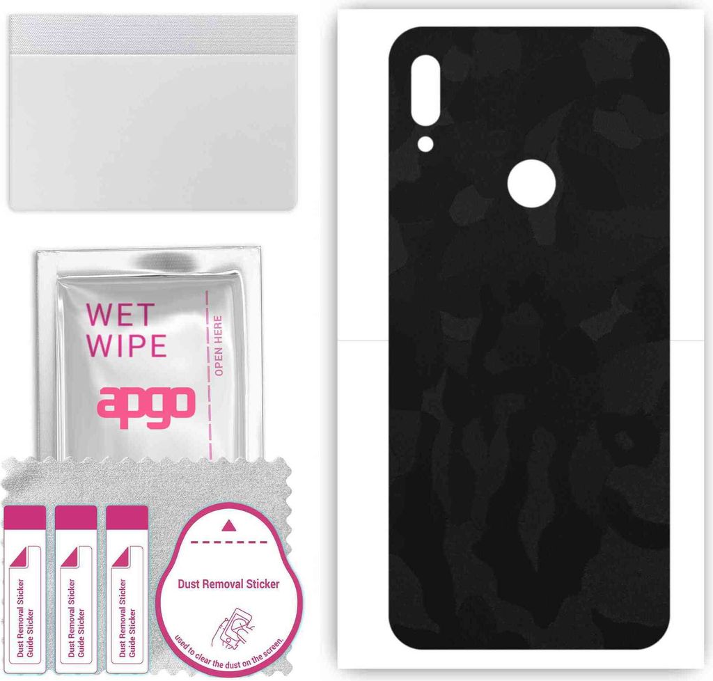 apgo Rückseite Schutzfolie, Skin, kompatibel mit Huawei Y6 Prime (2019), Hinten Displayschutzfolie aus Vinylfolie, kratzfest, einfache Montage - S...