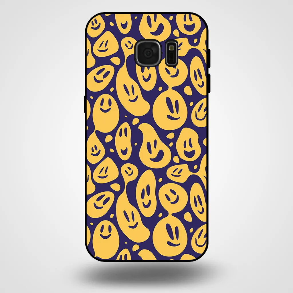 Custodia Samsung Galaxy S7 Smiley Style - Cover TPU Viola Giallo
