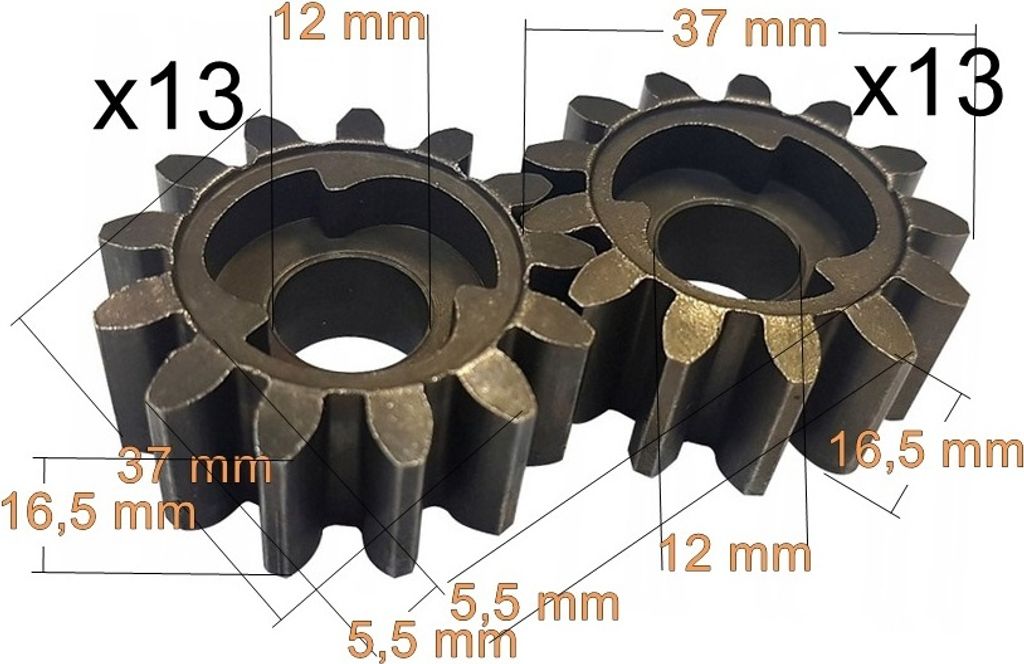 2 X hnací pastorek (13 zubů) R + L pro sekačku Fuxtec RM Obrázek produktu 