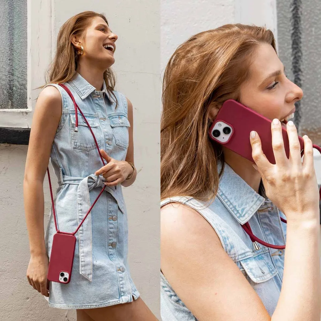 Cover Samsung S22 imoshion con Strap - Rosso Scuro Elegante - 5