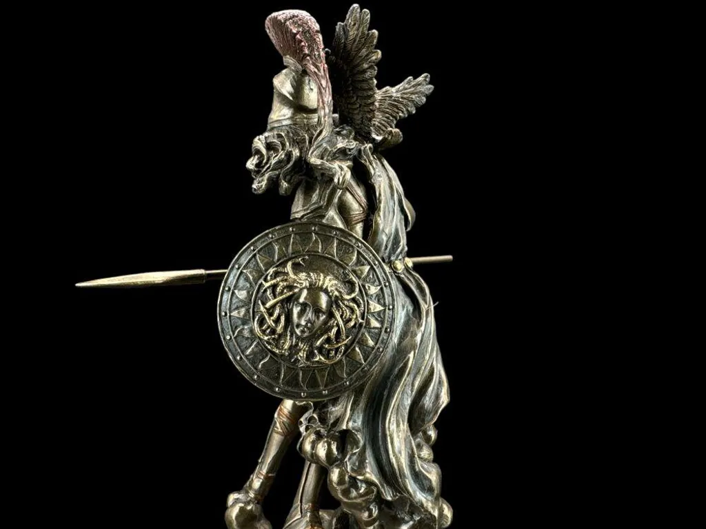 Sculpture décorative Athéna déesse grecque de la sagesse bronze 24cm