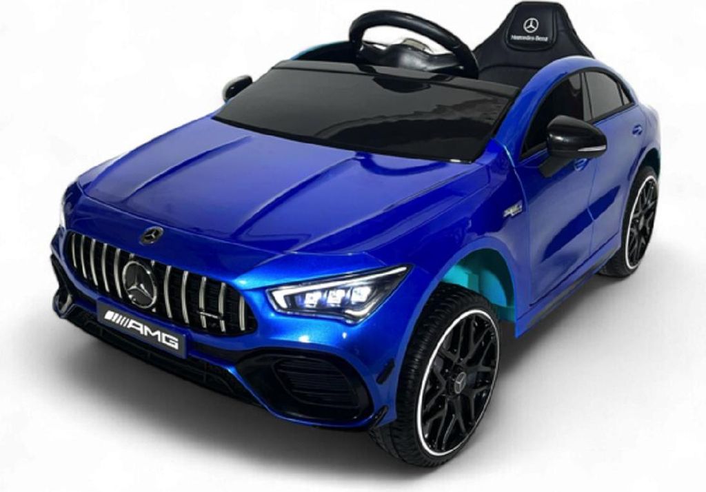 Kinder Elektroauto Mercedes CLA 45s AMG, VIER Motoren+LED+Audio+EVA+FB