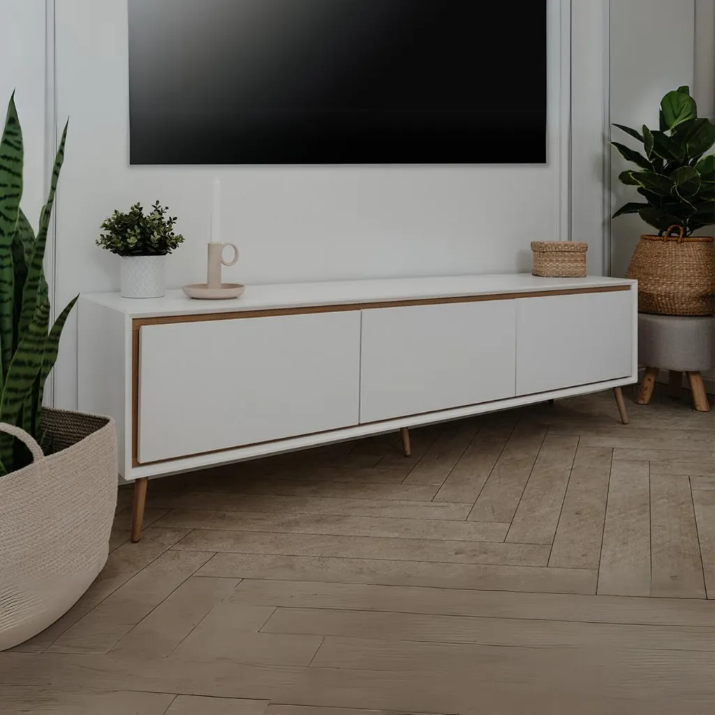 Meuble TV 3 Abattants L175 cm ARONA par CALICOSY - Design Industriel - 12