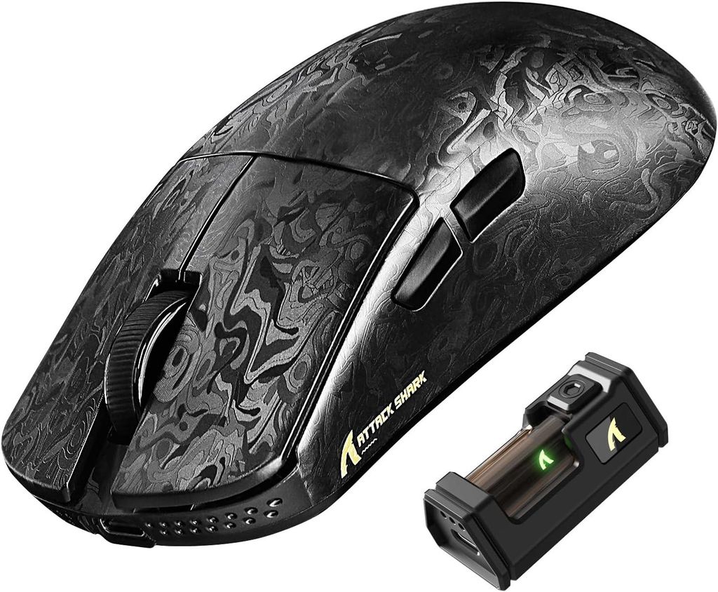 Kabellose Gaming-Maus 49g Ultra-Leicht, 42000 DPI, 8000Hz, PAW3950MAX, Ice-Beschichtung, BT/2.4G/USB, optische Schalter, für PC/Mac