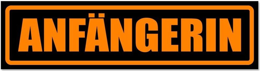 Kiwistar - Autoaufkleber - Orange - Schwarz - 60 x 16 cm - Anfängerin - Hinweis Aufkleber Sticker für Auto, Kfz, Fahrrad, PKW, LKW