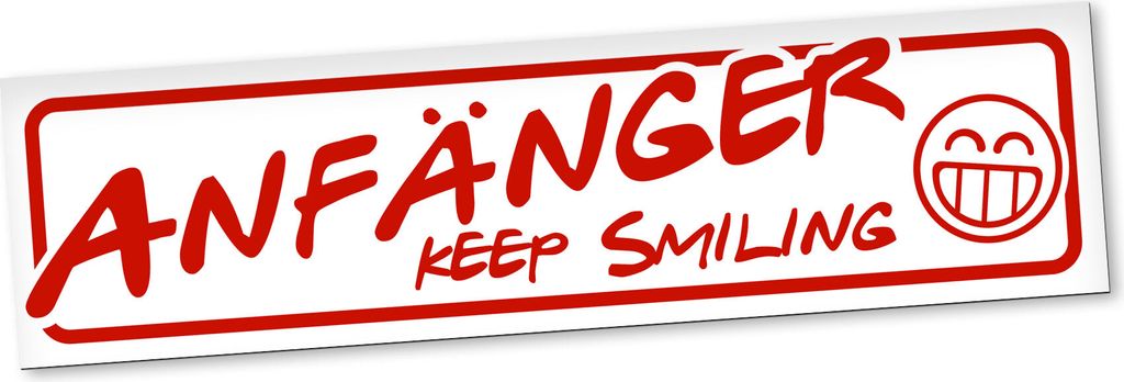 PantherPixel Anfänger Keep Smiling Magnetschild Auto Fahranfänger Magnetfolie Geschenkidee 45 x 12 cm REFLEKTIEREND