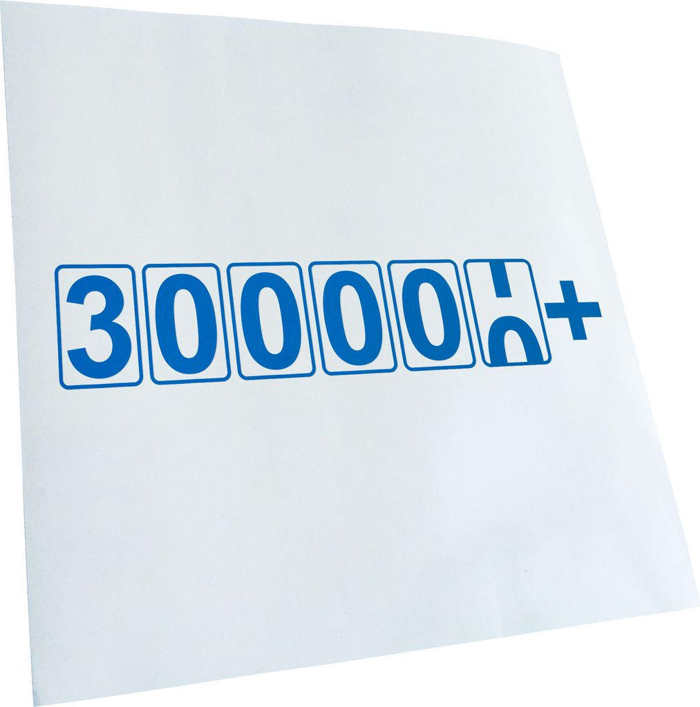 Kiwistar - Autoaufkleber - Kilometeranzeige 300000+ Tachometer Heckscheibenaufkleber - Aufkleber für Auto Kfz Fahrrad, LKW, Truck Mofa