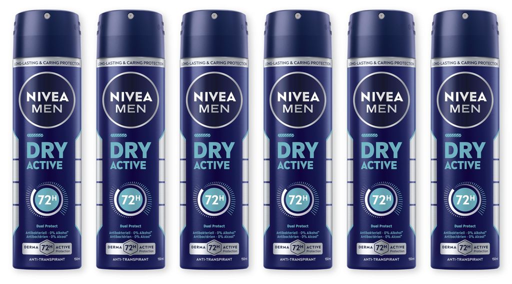 NIVEA MEN Deodorant Men Dry Active Deo Spray 6 x 150ml Produktbild 