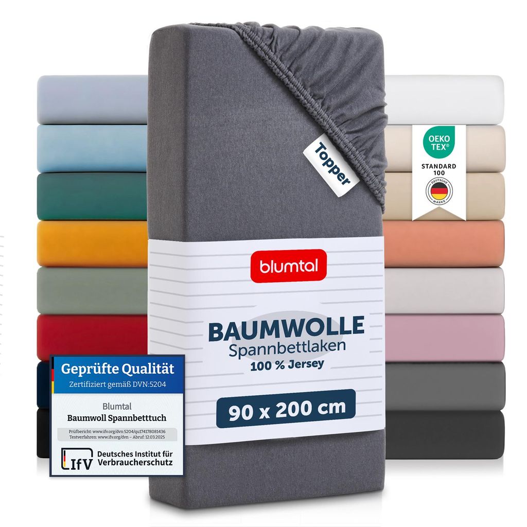Blumtal 2er Set Spannbettlaken für Topper  90 bis Produktbild 