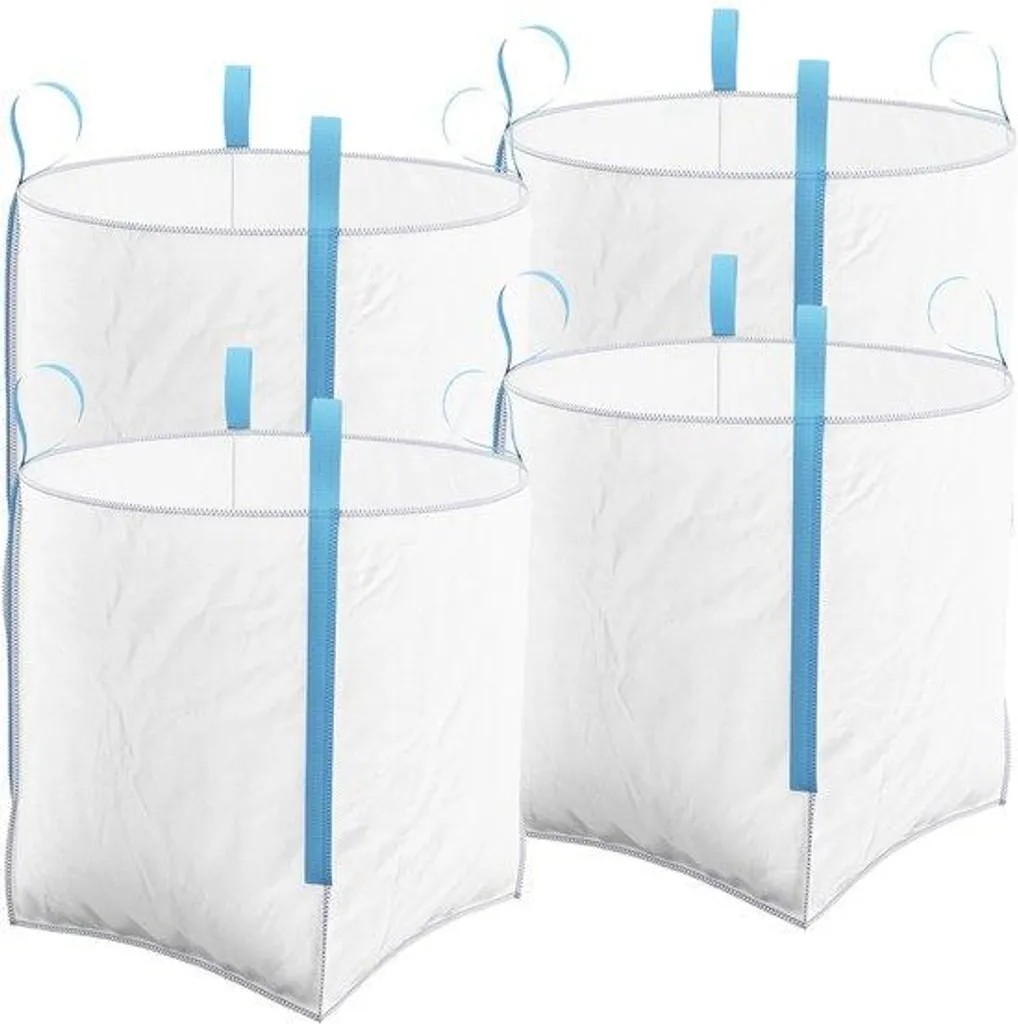Sac Jumbo Anti-Déchirure pour Charges 1T 85x85x85cm Blanc - Lot de 4