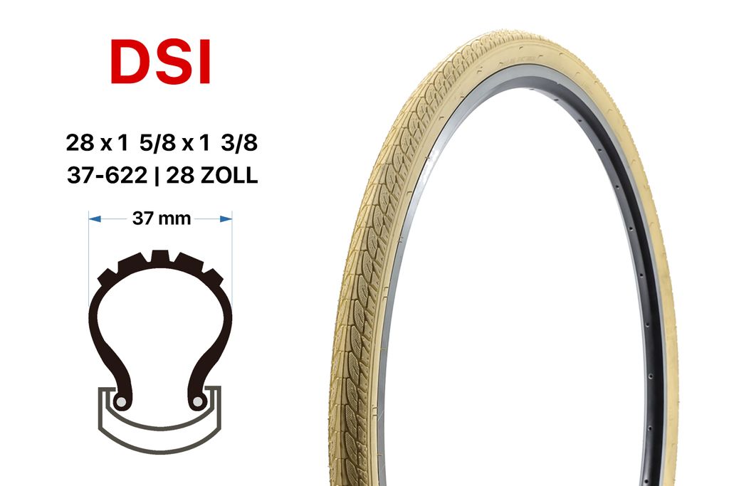28 Zoll Fahrrad Reifen 37-622 City Bike 28x 1 5/8x 1 3/8 Produktbild 