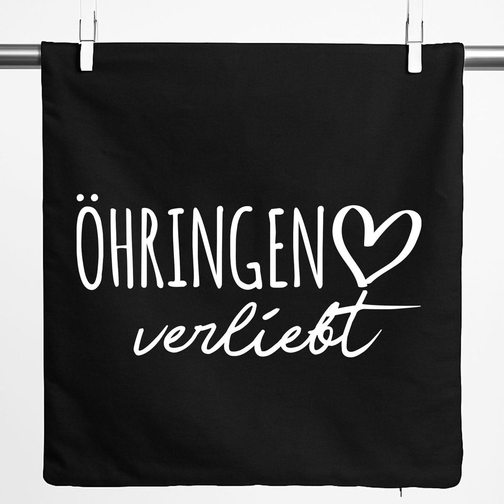 Huuraa Kissenbezug Öhringen verliebt 40x40cm Black Baumwolle Dekokissenbezug Geschenkidee