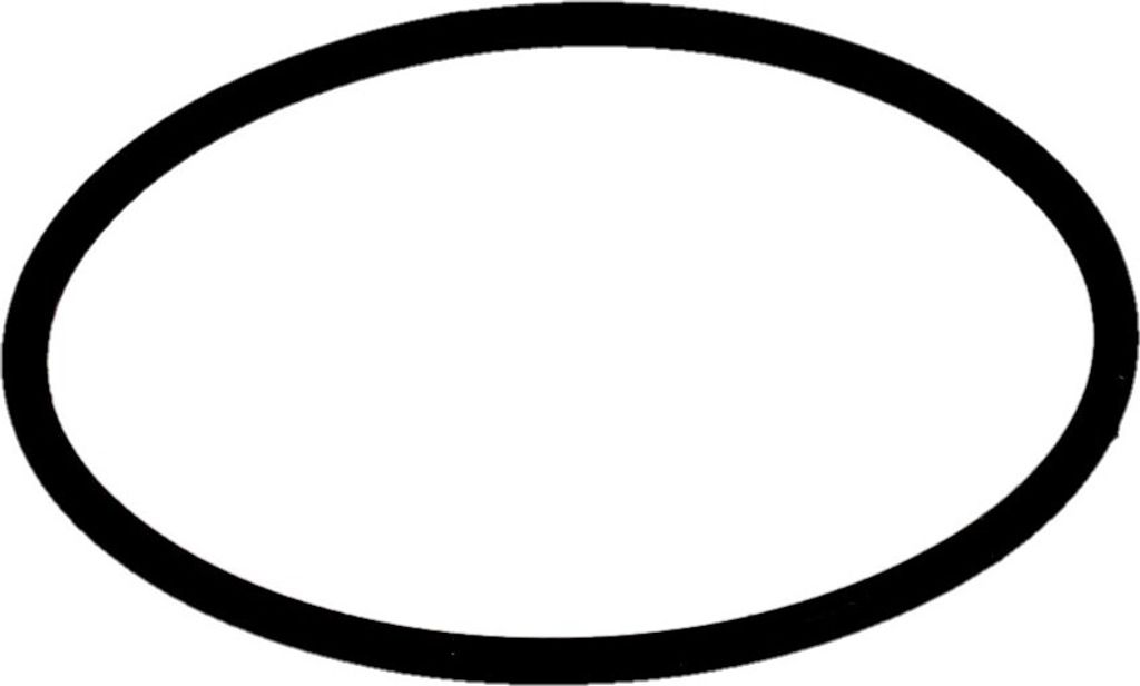 A black oval ring on a white background.