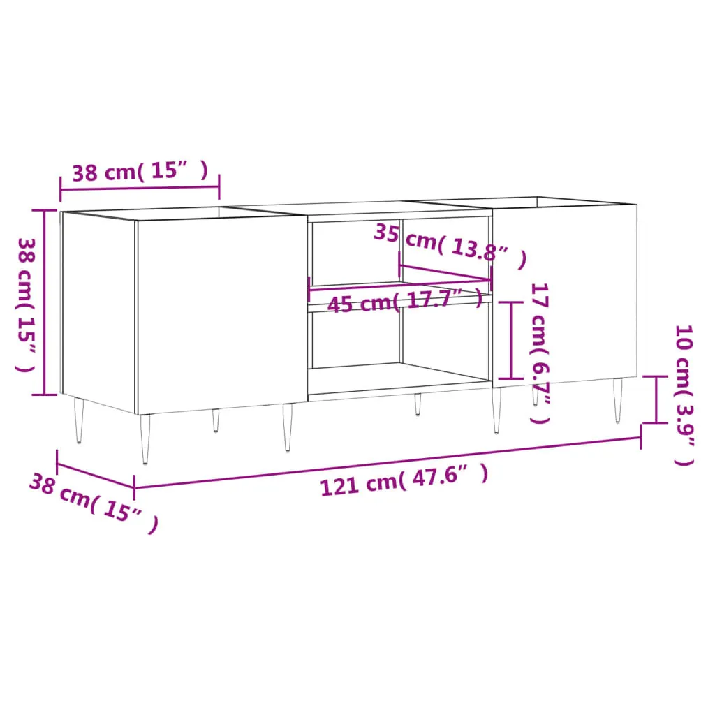 vidaXL Armadio a Pannello Grigio Sonoma 121x38x48 cm | Mobile Salvaspazio - 8