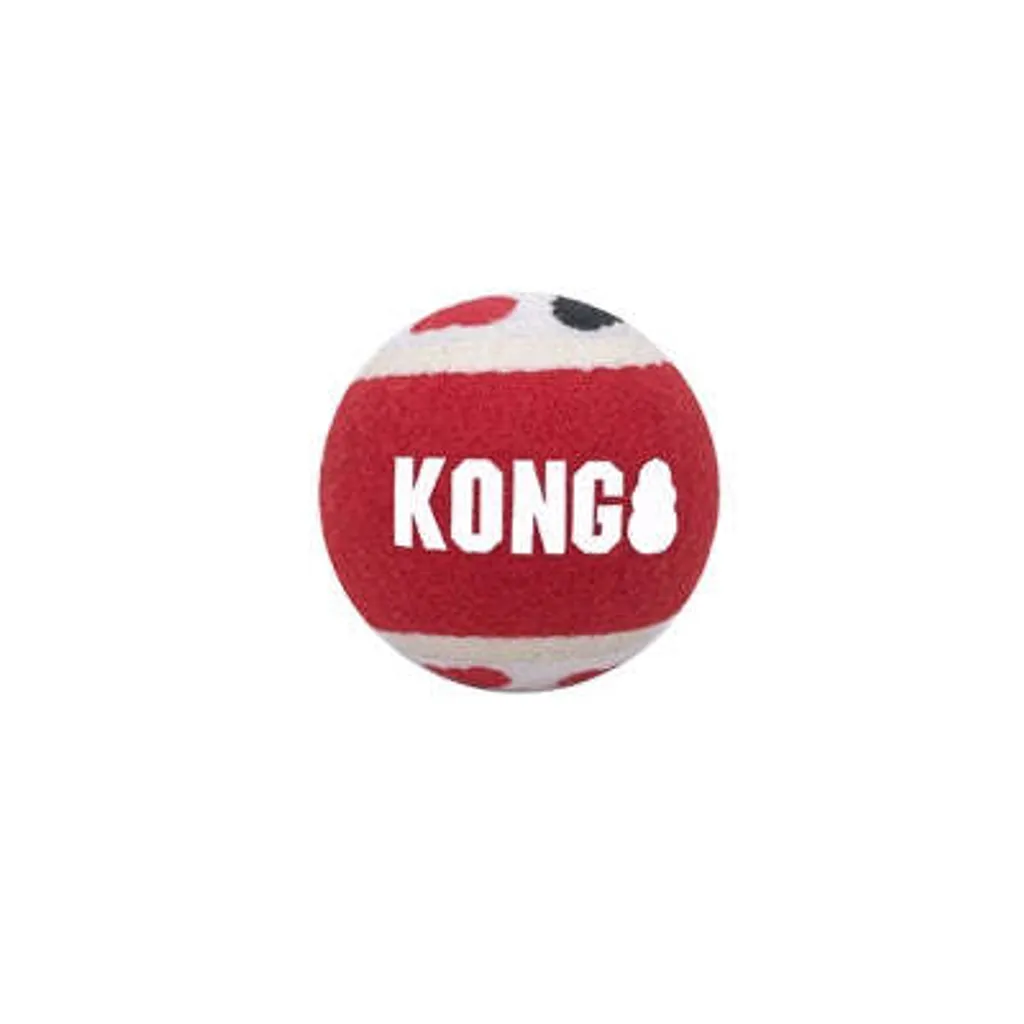 KONG Signature Ball Taille L - Pack de 3 Balles de Jeu Ultra Résistantes