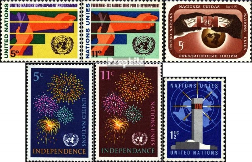 Briefmarken UNO - New York 1967 Mi 174-175,176,177-178,179 (kompl.Ausg.) postfrisch Sondermarken