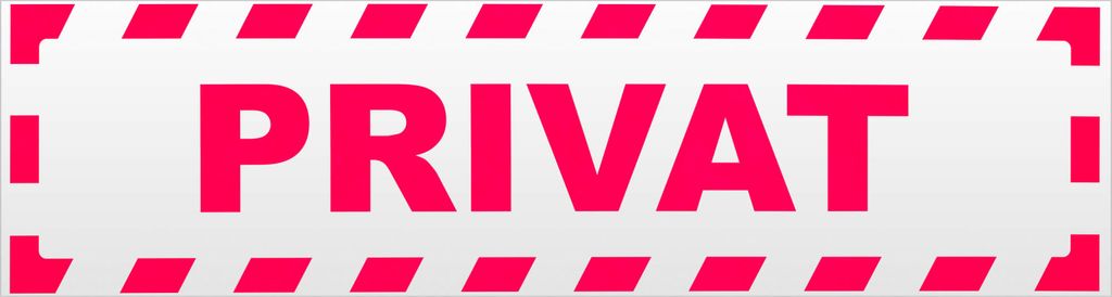 Kiwistar PRIVAT gestreift Magnetschild Schild magnetisch - 30cm Neonpink - Magnetfolie für Auto PKW Kfz