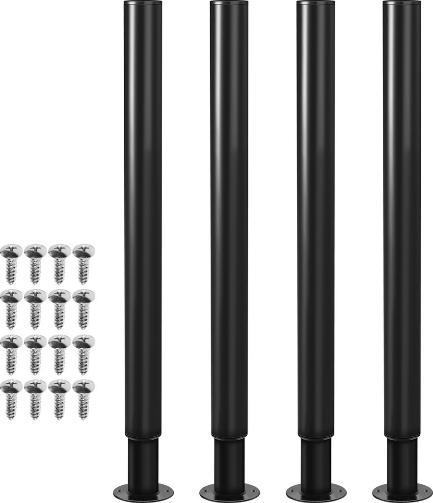 Aopunly 8er Set Möbelfüße Teleskopfuß Set Tischfuß Stützfuß Möbelbeine Möbelbeine Metall Füße Schwarz 70-110cm