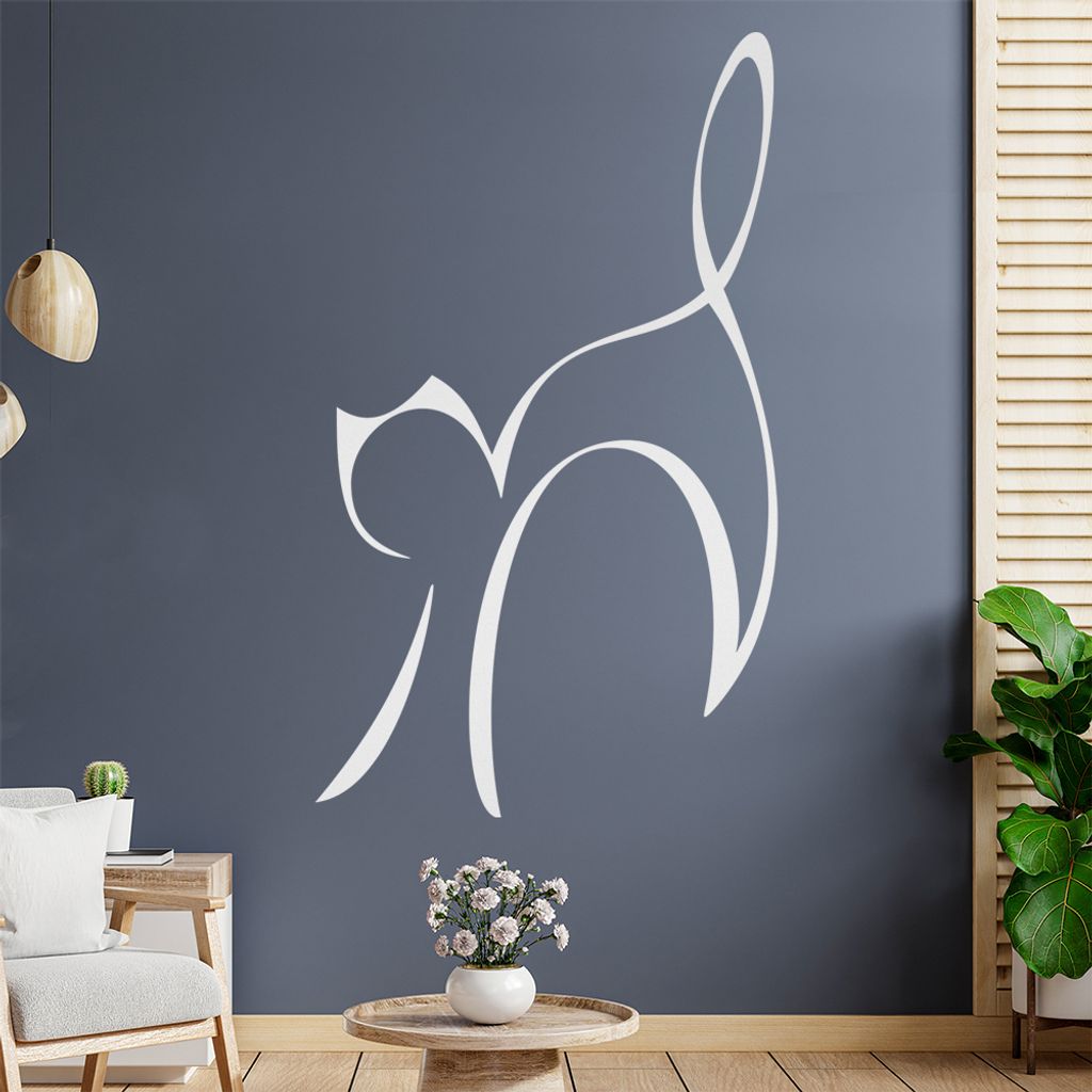 Katze Linien Wandtattoo in 6 Größen - Wandaufkleber Wall Sticker - Dekoration, Küche, Wohnzimmer, Schlafzimmer, Badezimmer