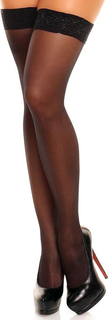 Glänzende halterlose Strümpfe ALLURE 20 black-40.42
