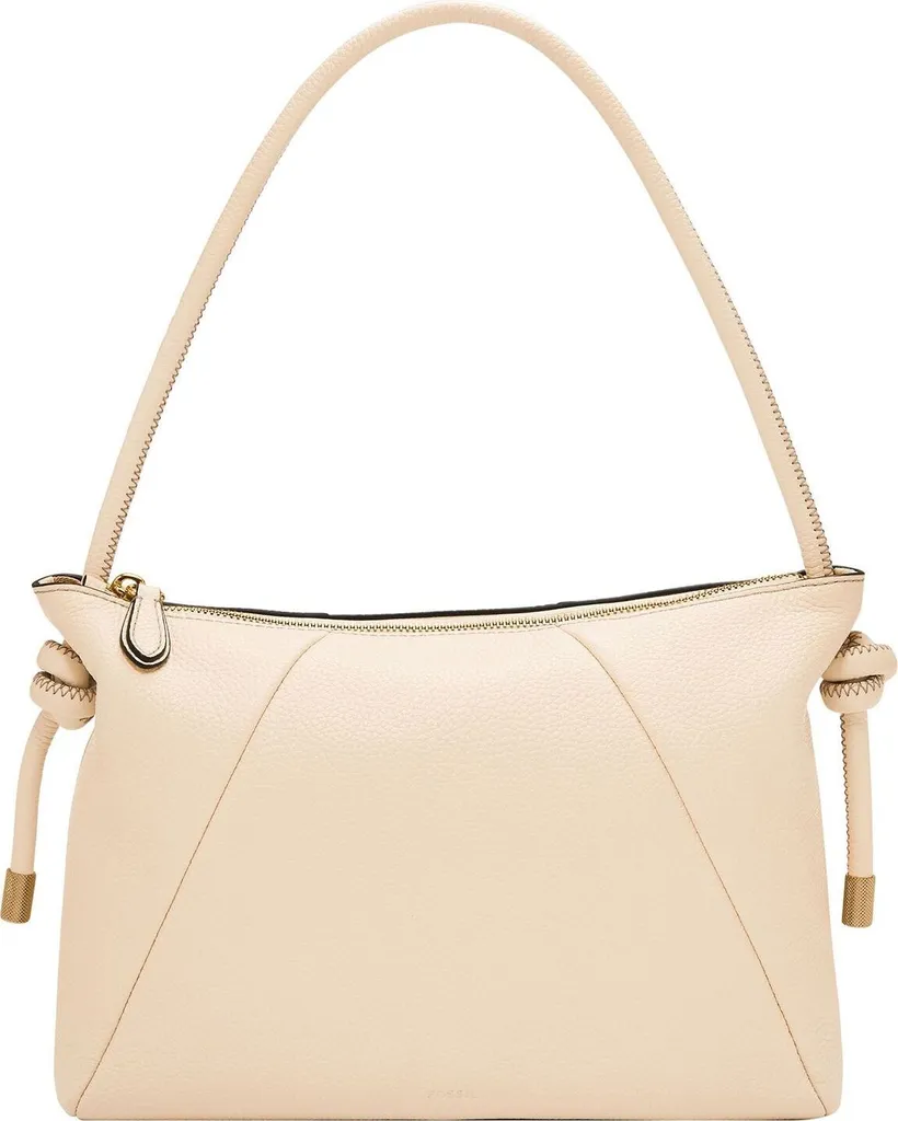 Grand sac à main porté épaule en cuir Willa Fossil coloris beige crème