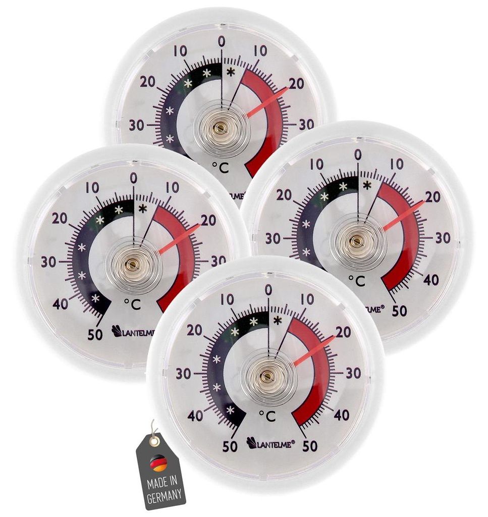 4 Stück Kühlschrankthermometer Set Weiß zum ankleben Produktbild 