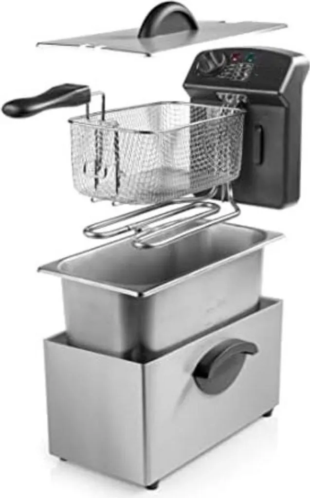 Friggitrice Gratyfied 3 Litri 2000W - Friggitrice Acciaio Professionale - 3