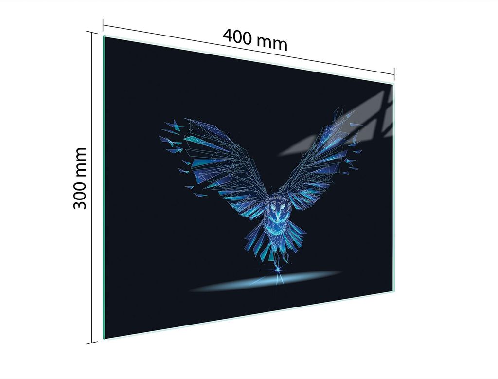 Schneidebrett Herdabdeckplatte Multiglasschneidplatte 40x30 cm Vogel Schwarz