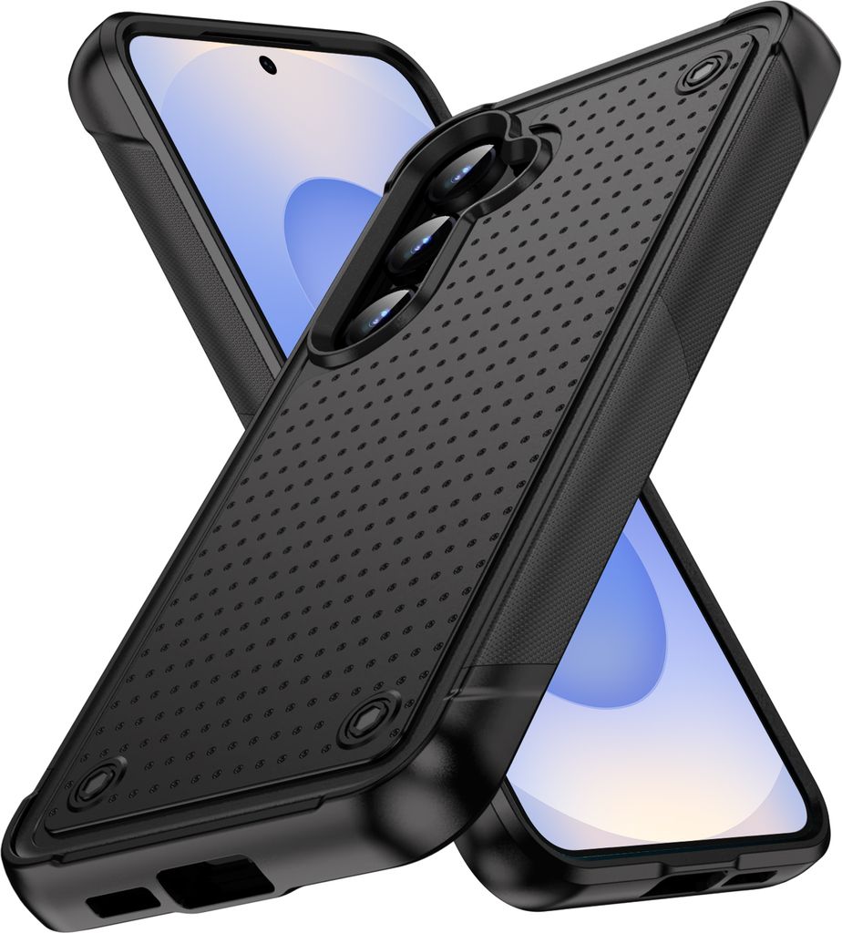 Hülle Für Samsung Galaxy S25+ Militärqualität Stoßfest Hybrid 2 in 1 Hart PC Weich TPU Handyhülle Schwarz