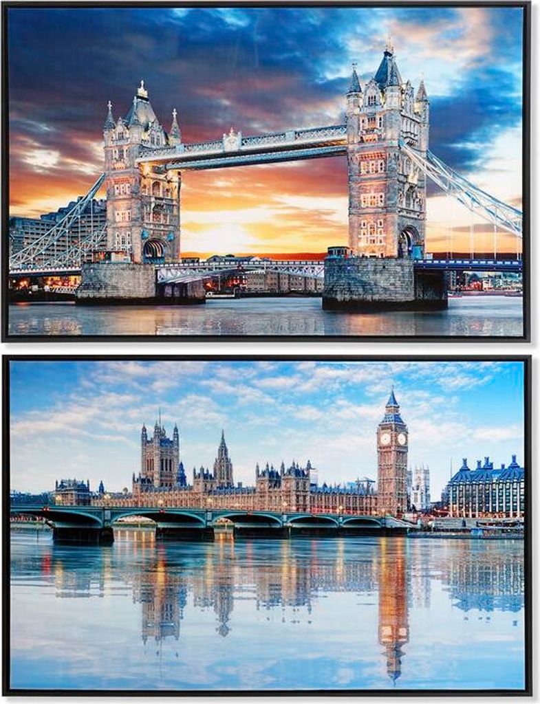 Leinwand DKD Home Decor 90 x 2,5 x 60 cm 90 x 2.5 x 60 cm London Loft (2 Stück)