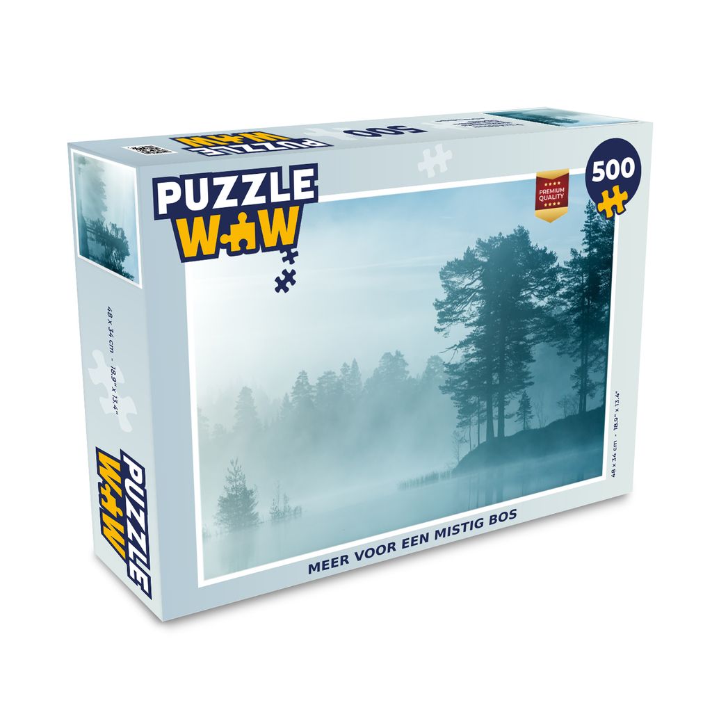 MuchoWow Puzzle 500 Teile Wald - Licht - Nebel - 500 Teile - Kinder - Selberbauen - Puzzlespiele