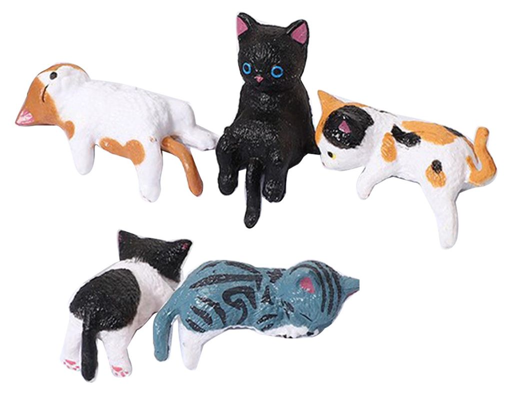 Niedliche Katzenfigur als Computermonitor-Dekoration, Mini-Katzenornament aus Kunstharz, Auto-Armaturenbrett-Dekoration für Zuhause, Büro, Schrei...