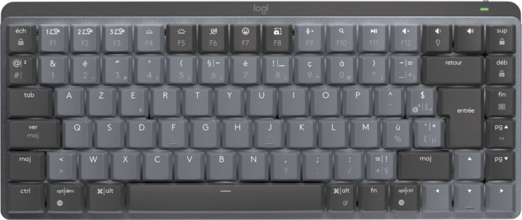 Logitech Master Series MX Mechanical Mini - Tastatur - hinterleuchtet - kabellos - Bluetooth LE - AZERTY - Französisch - Tastenschalter: Tactile Q...