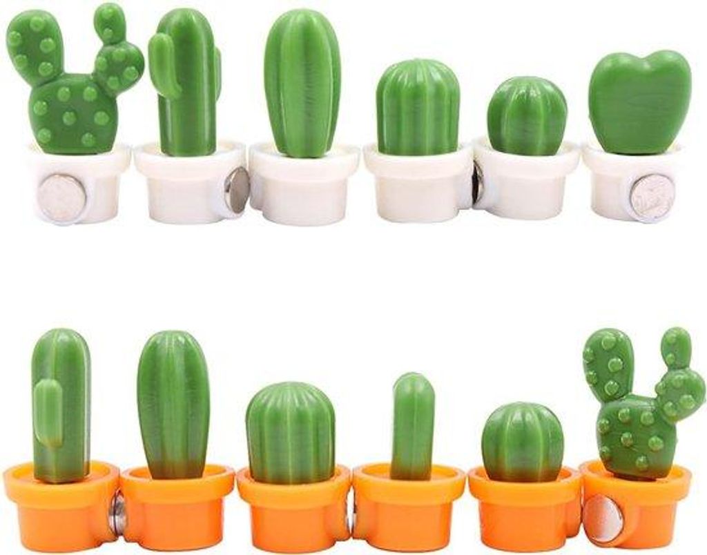 12-Stück Cactus Kühlschrank-Magnet-Satz - 3D Mini-Magnete für Whiteboard - Büro Küche - Kreative magnetische Sticker für Erwachsene und Kinde...